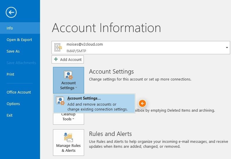 google email setup for outlook