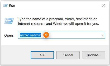 mstsc /admin-command