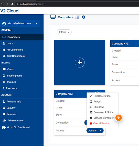 How to use the Console View from your Dashboard tutorial image 1 2022 mstsc /admin-command